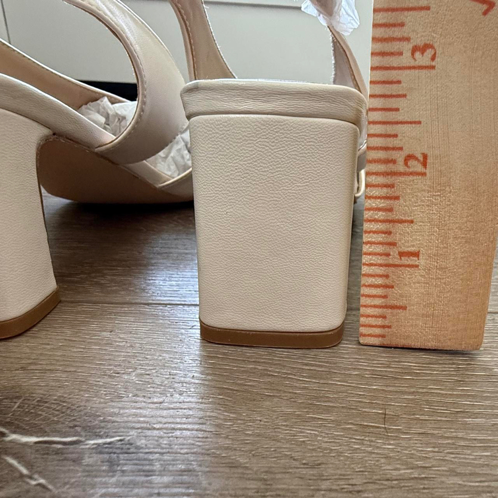 Newbella Cream Sandal Heels Size 8.5 - Picture 5 of 5
